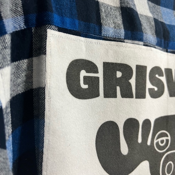 Griswold Family Christmas Moose Glass Upcycled Graphic Flannel - Picture 3 of 9